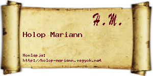 Holop Mariann névjegykártya