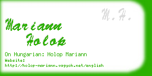 mariann holop business card